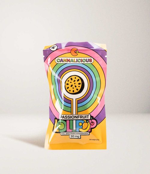 PASSION FRUIT LOLLIPOP - FULL SPECTRUM 30mg THC x 1 SERVING